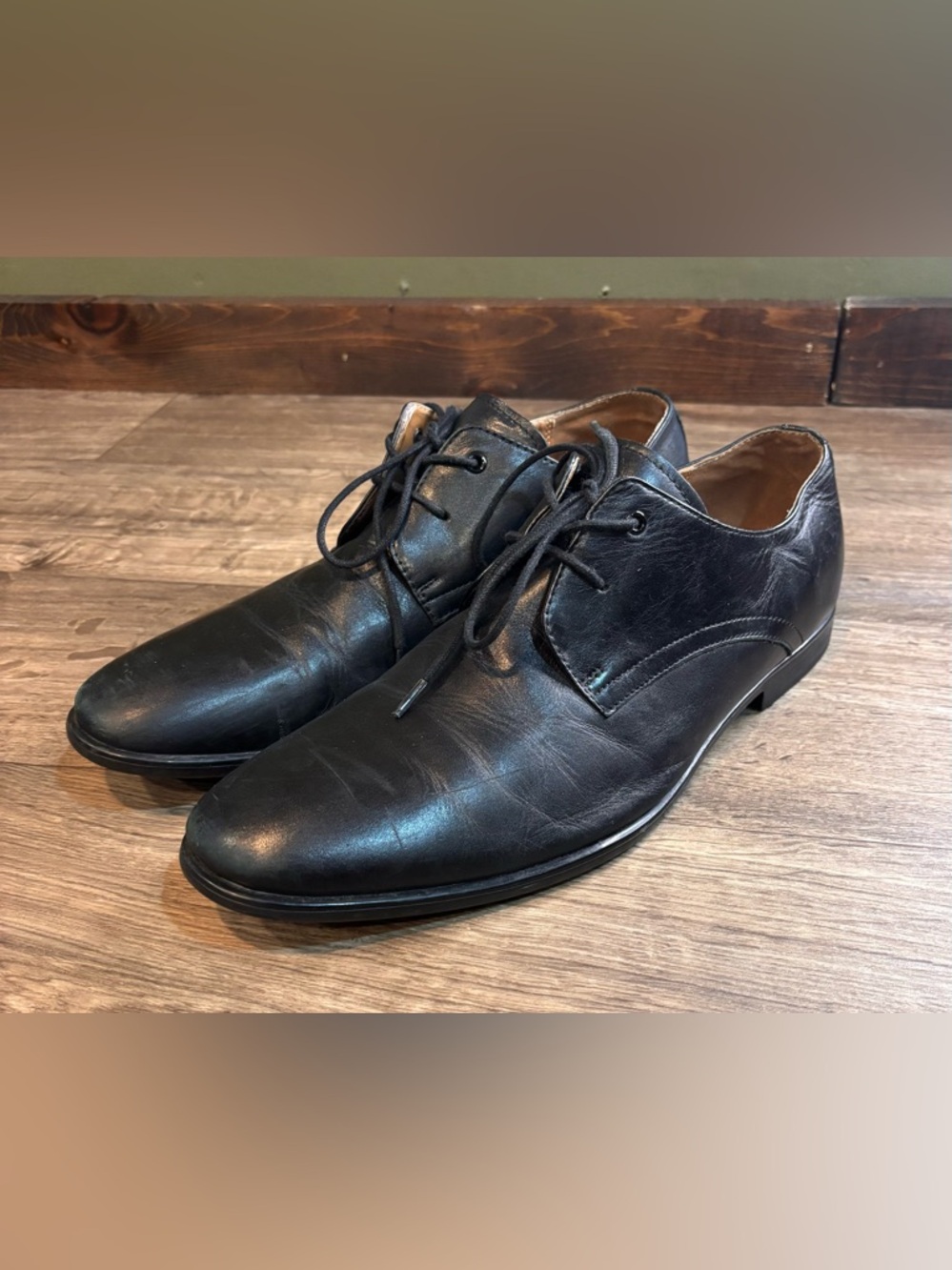 Aldo Men’s Size 11 Black Leather Lace-Up Oxford Dress Shoes